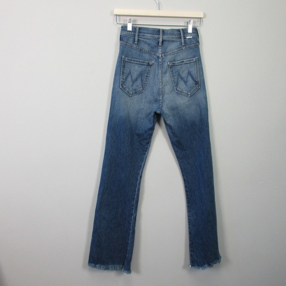 Mother The Tripper Weekender Fray Jeans Women 25 Light Wash Straight Button 524 - Picture 4 of 16